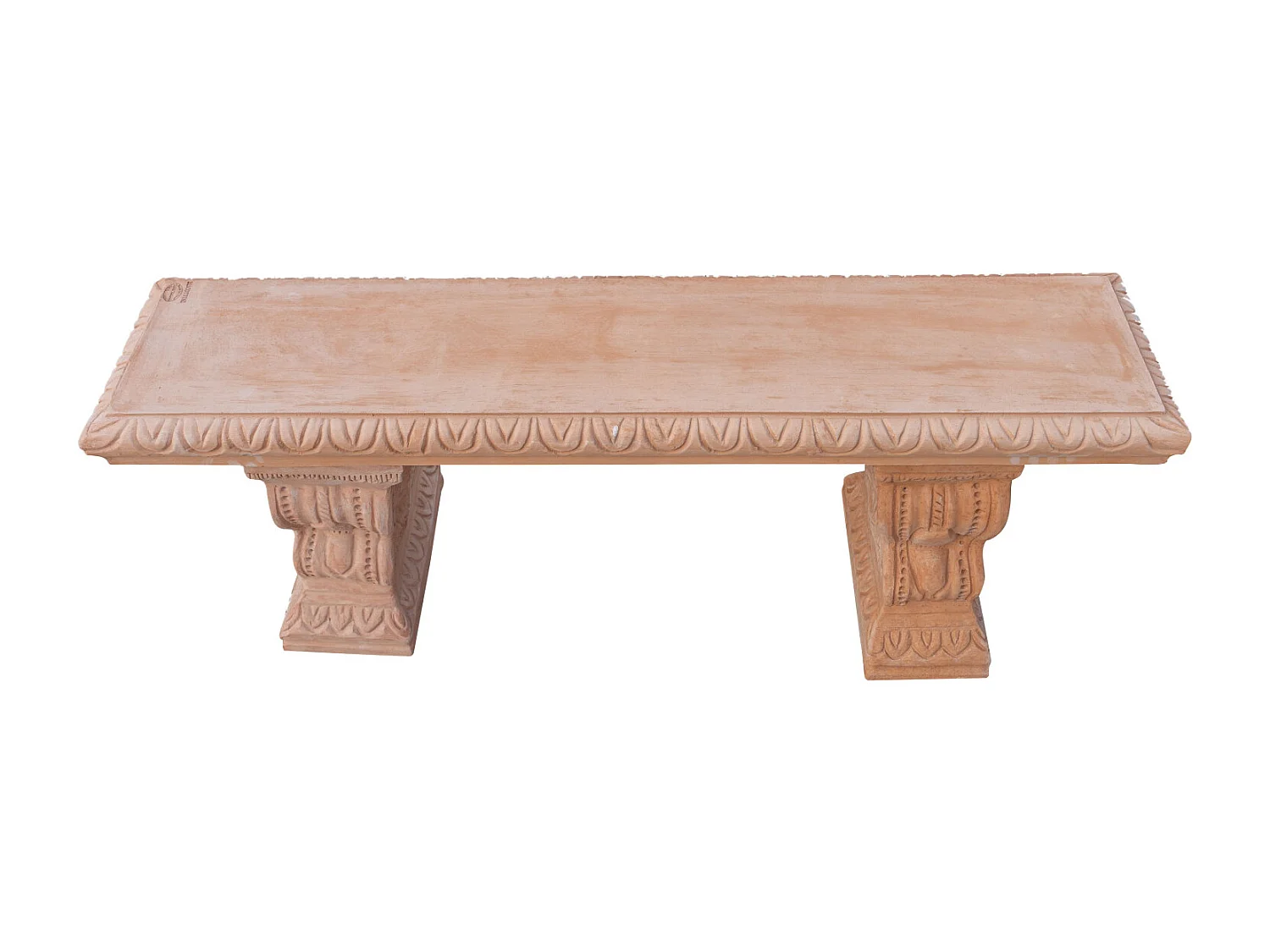 BISCOTTINI Banc – Finition Terre Cuite – Extérieur – Banc de Jardin - Chaise ou Banc en Métal - Balcon - Terrasse – 116x28x42 cm
