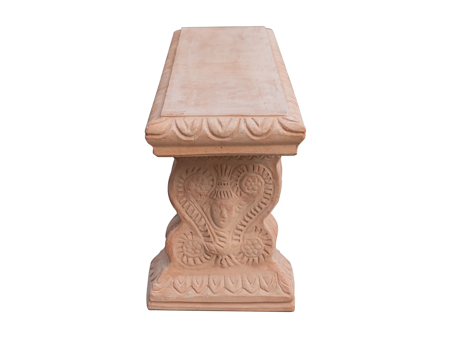 BISCOTTINI Banc – Finition Terre Cuite – Extérieur – Banc de Jardin - Chaise ou Banc en Métal - Balcon - Terrasse – 116x28x42 cm
