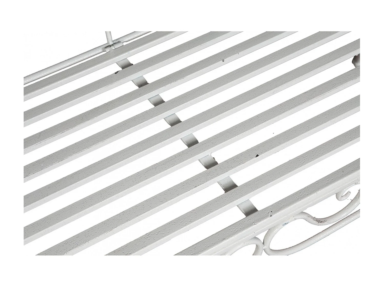 BISCOTTINI Banc – Fer Forgé Finition Blanc Antique – Extérieur – Banc de Jardin - Chaise ou Banc en Métal - Balcon - Terrasse – 133x47x90 cm