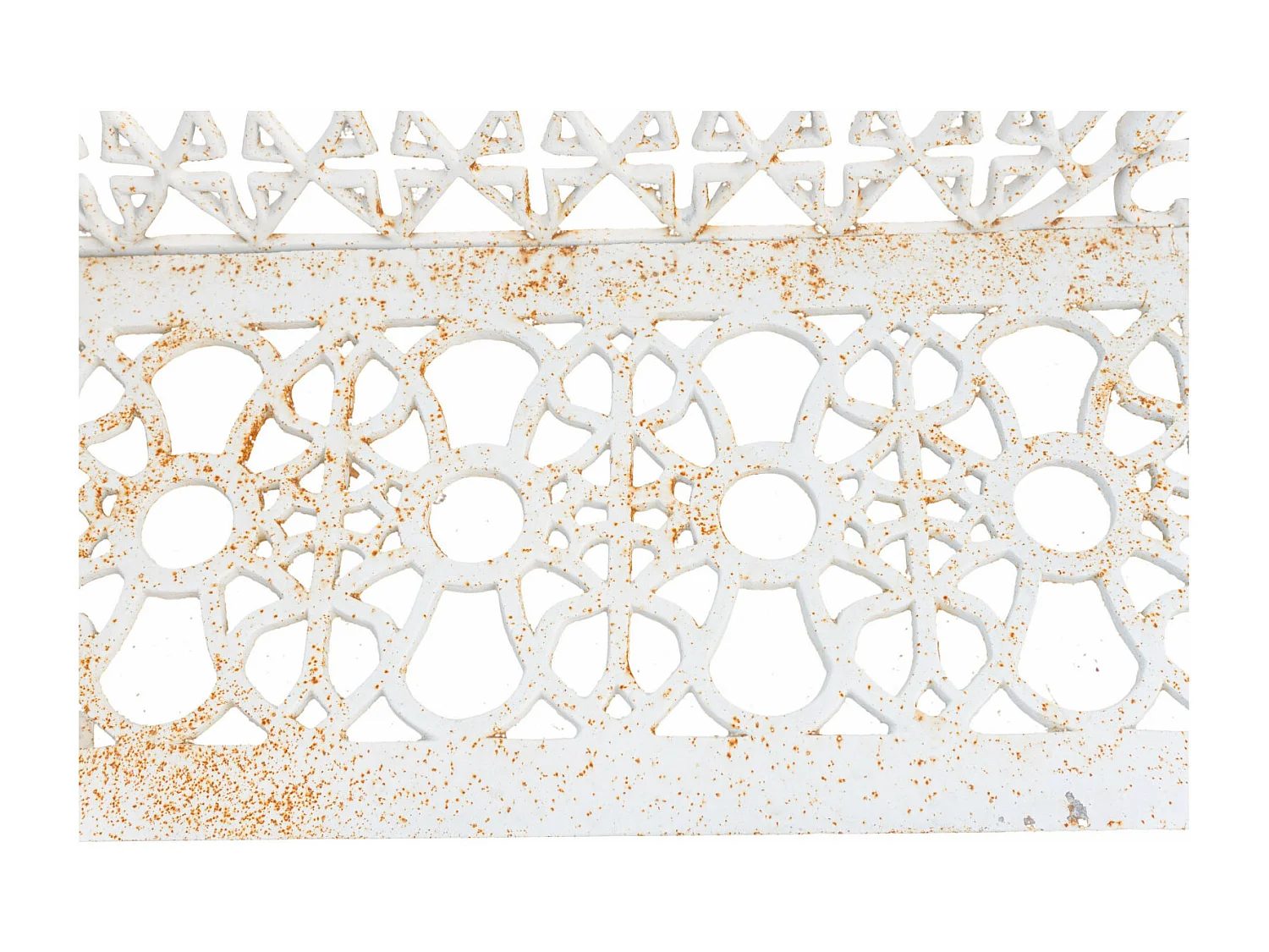 BISCOTTINI Banc – Fer Forgé Finition Blanc Antique – Extérieur – Banc de Jardin - Chaise ou Banc en Métal - Balcon - Terrasse –180 x 70 x 105 cm