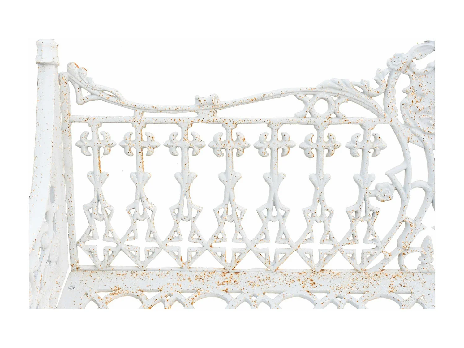 BISCOTTINI Banc – Fer Forgé Finition Blanc Antique – Extérieur – Banc de Jardin - Chaise ou Banc en Métal - Balcon - Terrasse –180 x 70 x 105 cm