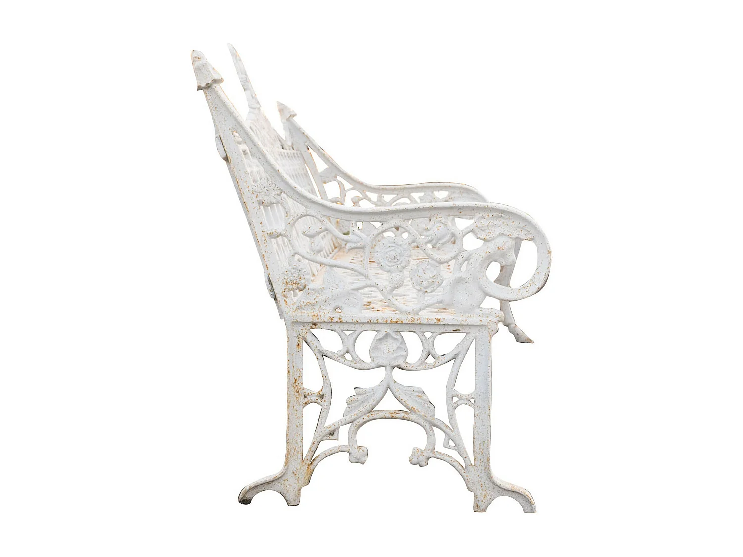 BISCOTTINI Banc – Fer Forgé Finition Blanc Antique – Extérieur – Banc de Jardin - Chaise ou Banc en Métal - Balcon - Terrasse –180 x 70 x 105 cm