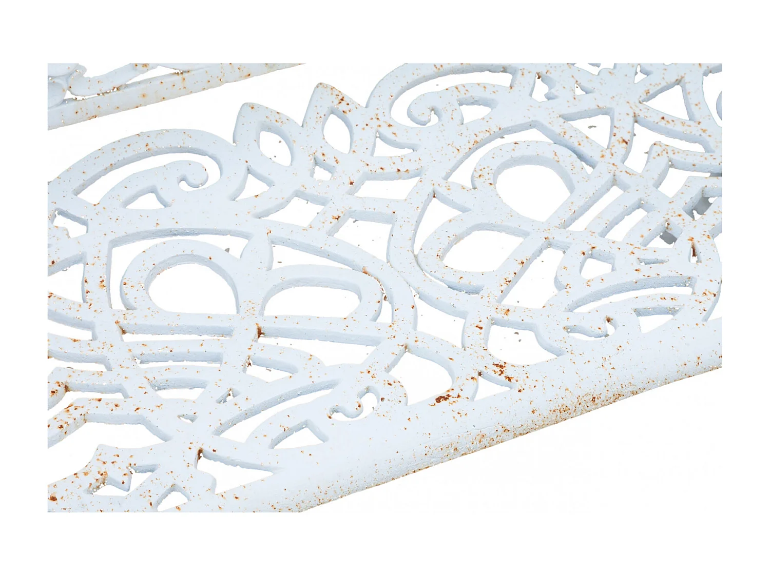 BISCOTTINI Banc – Fer Forgé Finition Blanc Antique – Extérieur – Banc de Jardin - Chaise ou Banc en Métal - Balcon - Terrasse – 105 x 43 x 90 cm