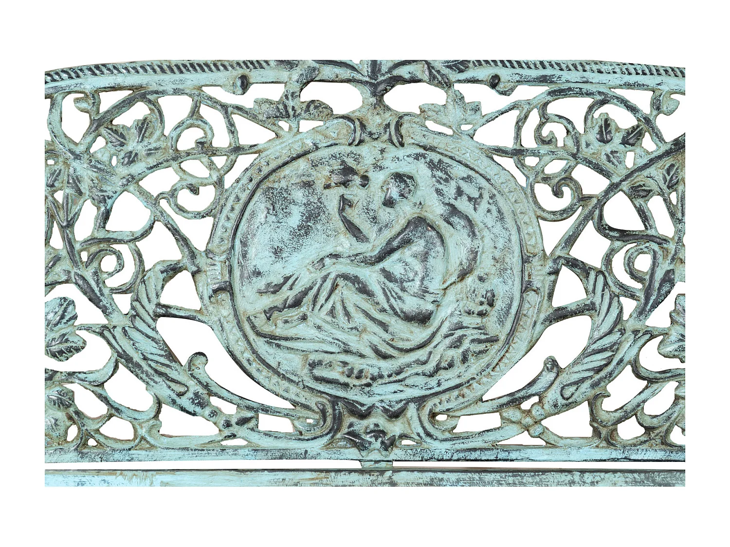 BISCOTTINI Banc – Fer Forgé Finition Antique – Extérieur – Banc de Jardin - Chaise ou Banc en Métal - Balcon - Terrasse – 184 x 70 x 110 cm