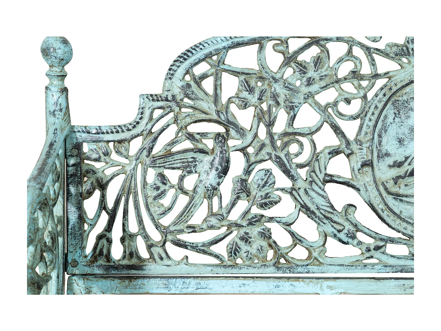 BISCOTTINI Banc – Fer Forgé Finition Antique – Extérieur – Banc de Jardin - Chaise ou Banc en Métal - Balcon - Terrasse – 184 x 70 x 110 cm