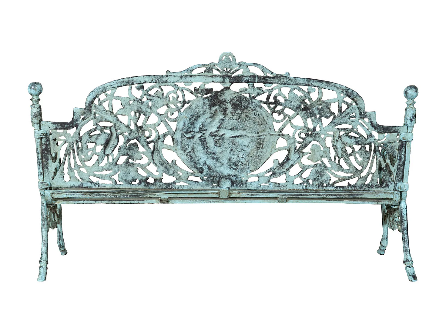 BISCOTTINI Banc – Fer Forgé Finition Antique – Extérieur – Banc de Jardin - Chaise ou Banc en Métal - Balcon - Terrasse – 184 x 70 x 110 cm