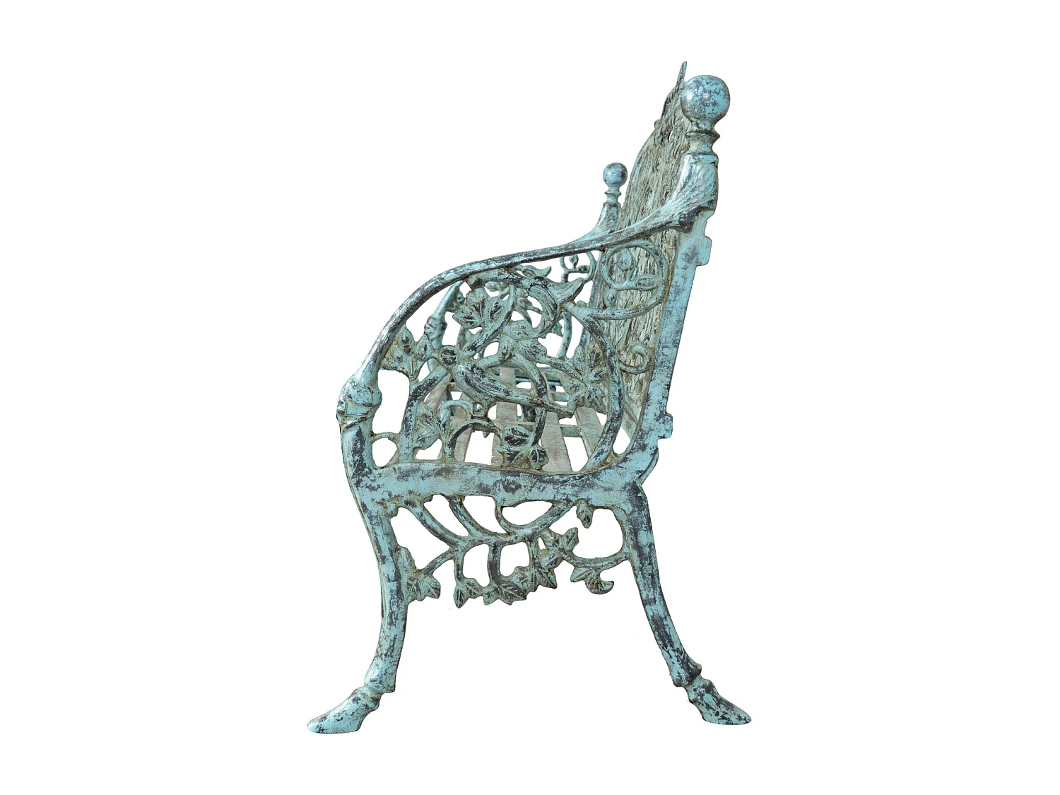 BISCOTTINI Banc – Fer Forgé Finition Antique – Extérieur – Banc de Jardin - Chaise ou Banc en Métal - Balcon - Terrasse – 184 x 70 x 110 cm