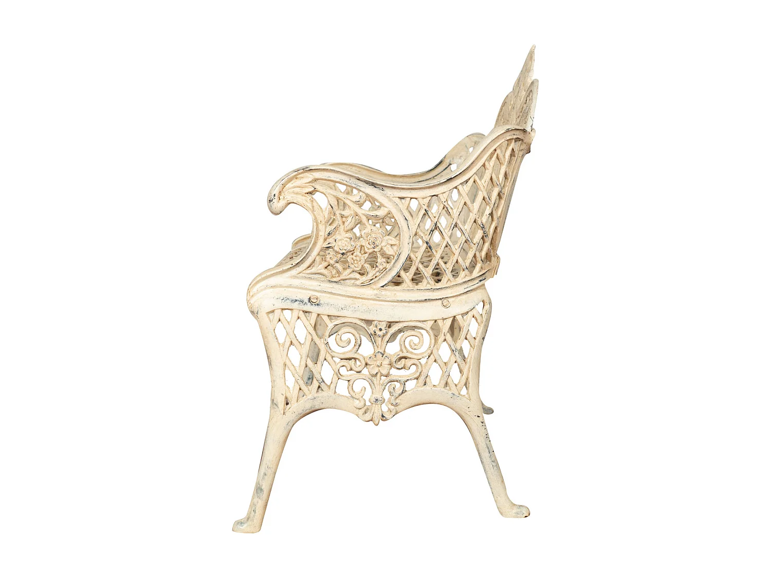 BISCOTTINI Banc – Fer Forgé Finition Antique – Extérieur – Banc de Jardin - Chaise ou Banc en Métal - Balcon - Terrasse -  110x55x88cm