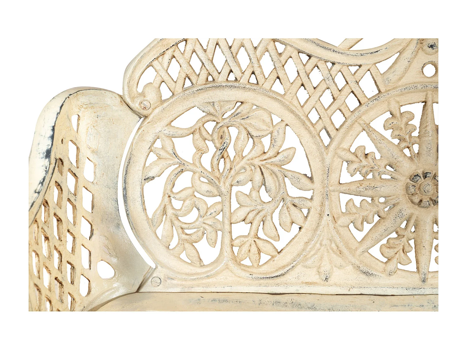 BISCOTTINI Banc – Fer Forgé Finition Antique – Extérieur – Banc de Jardin - Chaise ou Banc en Métal - Balcon - Terrasse -  110x55x88cm