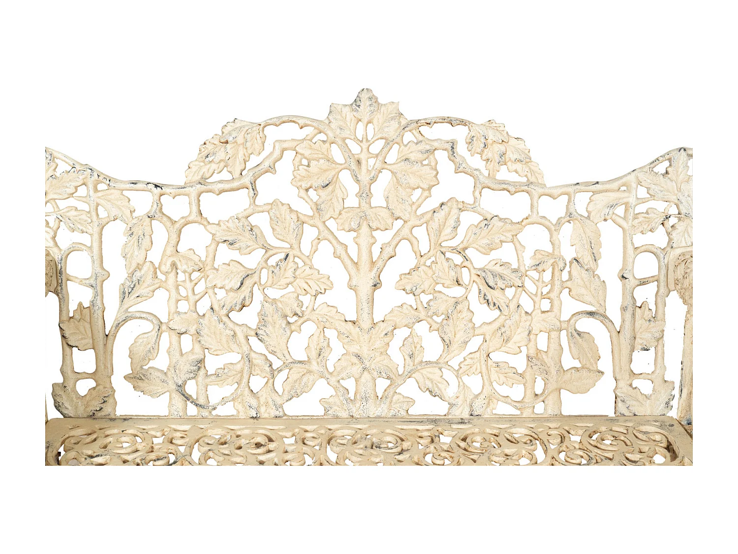 BISCOTTINI Banc – Fer Forgé Finition Antique – Extérieur – Banc de Jardin - Chaise ou Banc en Métal - Balcon - Terrasse - 110x56x86cm