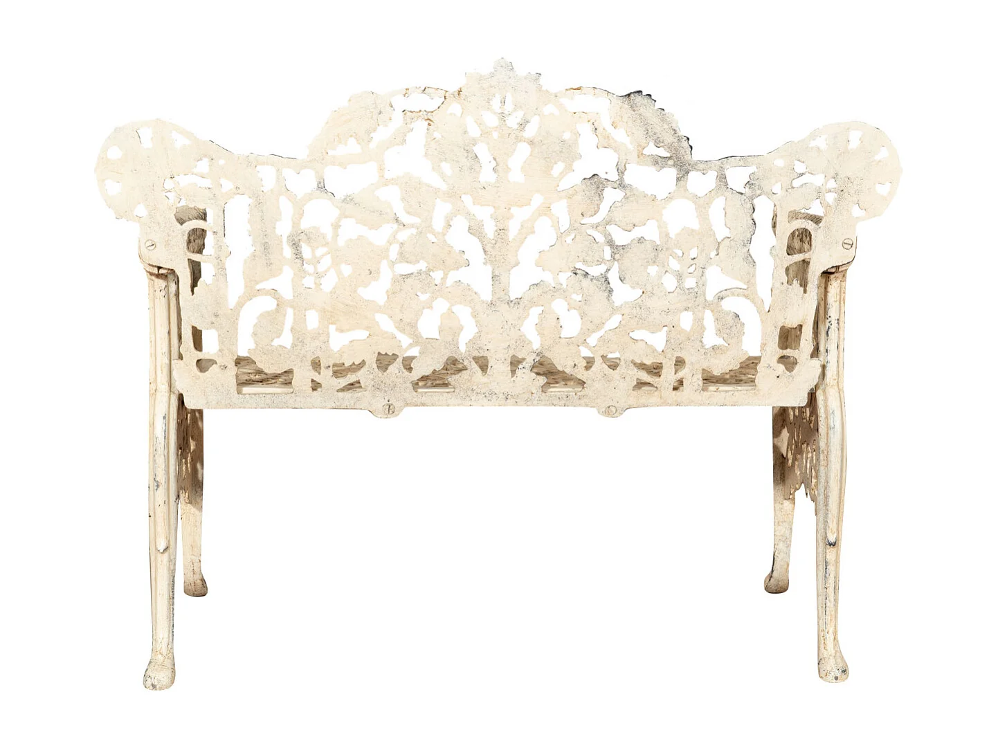 BISCOTTINI Banc – Fer Forgé Finition Antique – Extérieur – Banc de Jardin - Chaise ou Banc en Métal - Balcon - Terrasse - 110x56x86cm