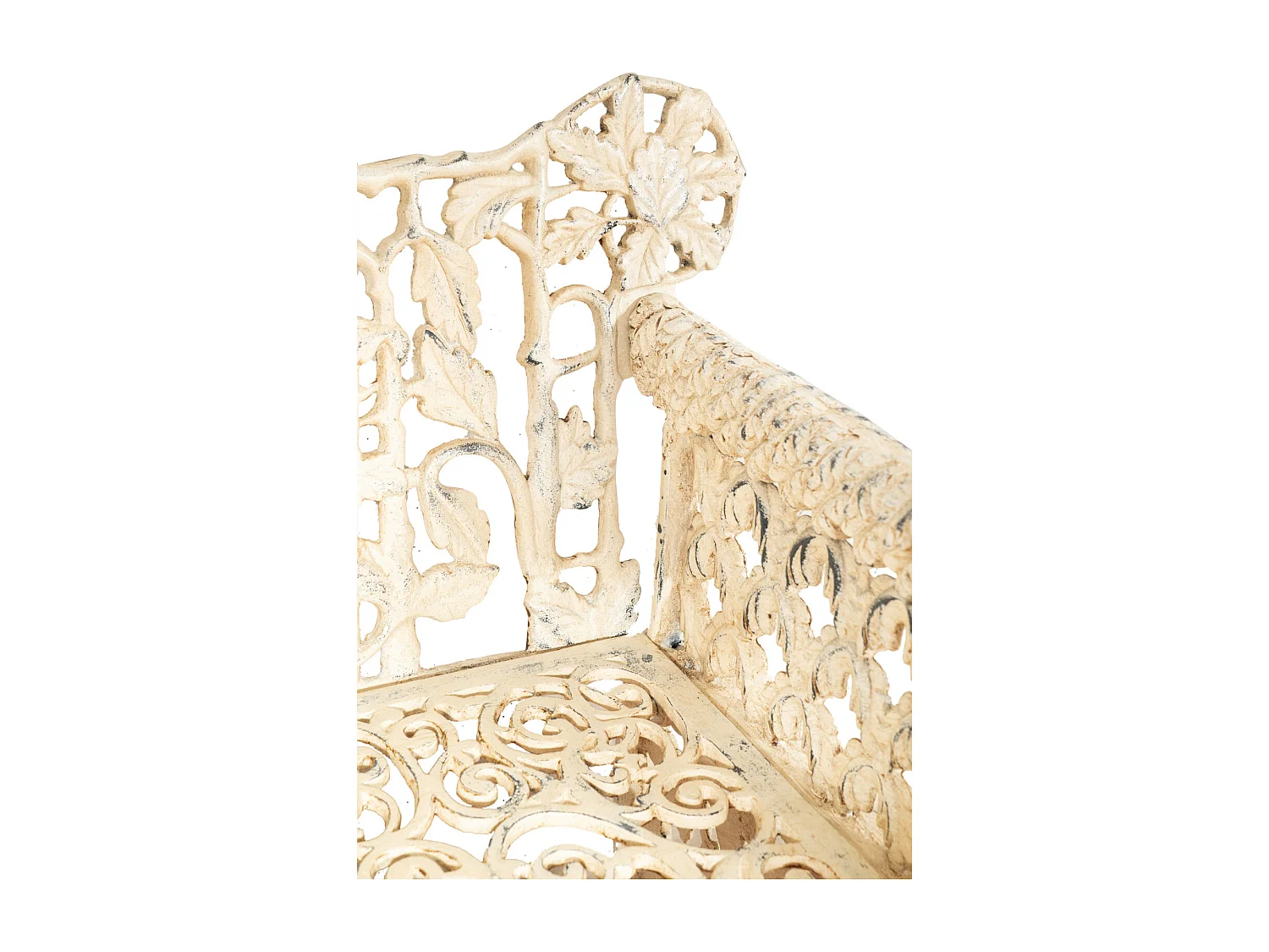 BISCOTTINI Banc – Fer Forgé Finition Antique – Extérieur – Banc de Jardin - Chaise ou Banc en Métal - Balcon - Terrasse - 110x56x86cm