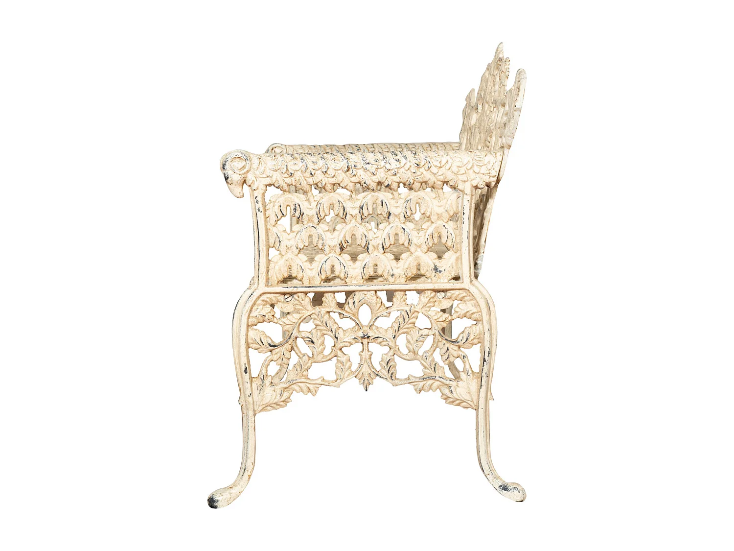 BISCOTTINI Banc – Fer Forgé Finition Antique – Extérieur – Banc de Jardin - Chaise ou Banc en Métal - Balcon - Terrasse - 110x56x86cm