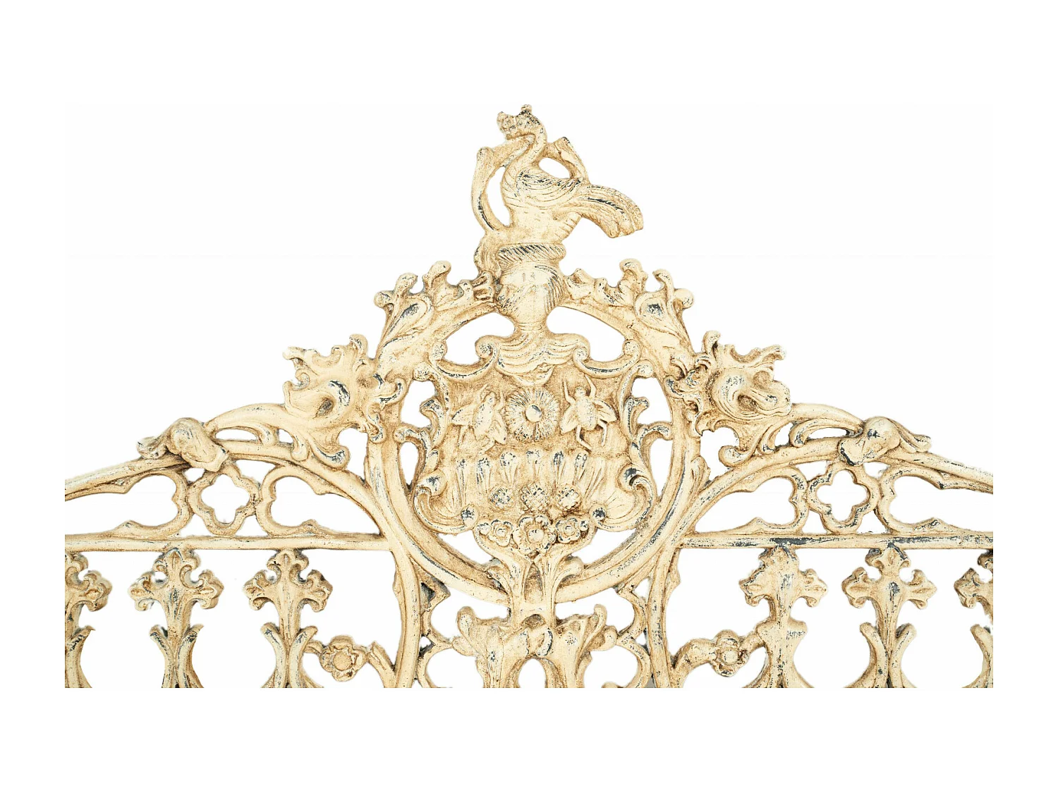 BISCOTTINI Banc – Fer Forgé Finition Antique – Extérieur – Banc de Jardin - Chaise ou Banc en Métal - Balcon - Terrasse –   180 x 65 x 100 cm.