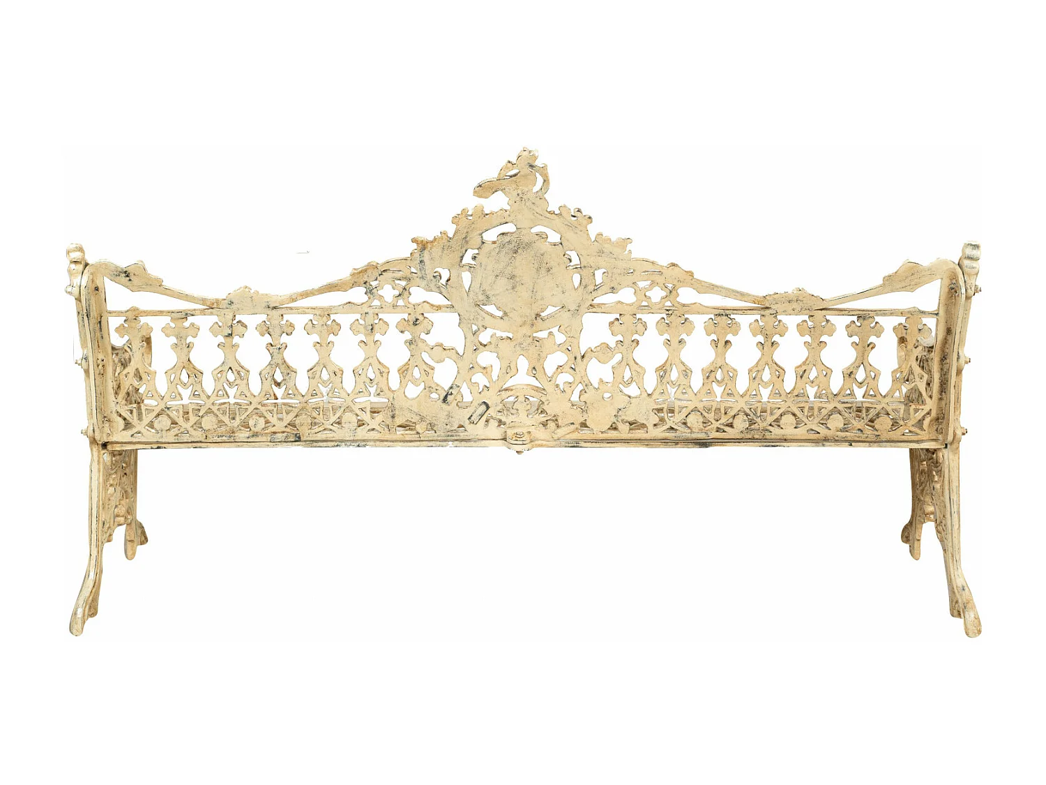 BISCOTTINI Banc – Fer Forgé Finition Antique – Extérieur – Banc de Jardin - Chaise ou Banc en Métal - Balcon - Terrasse –   180 x 65 x 100 cm.