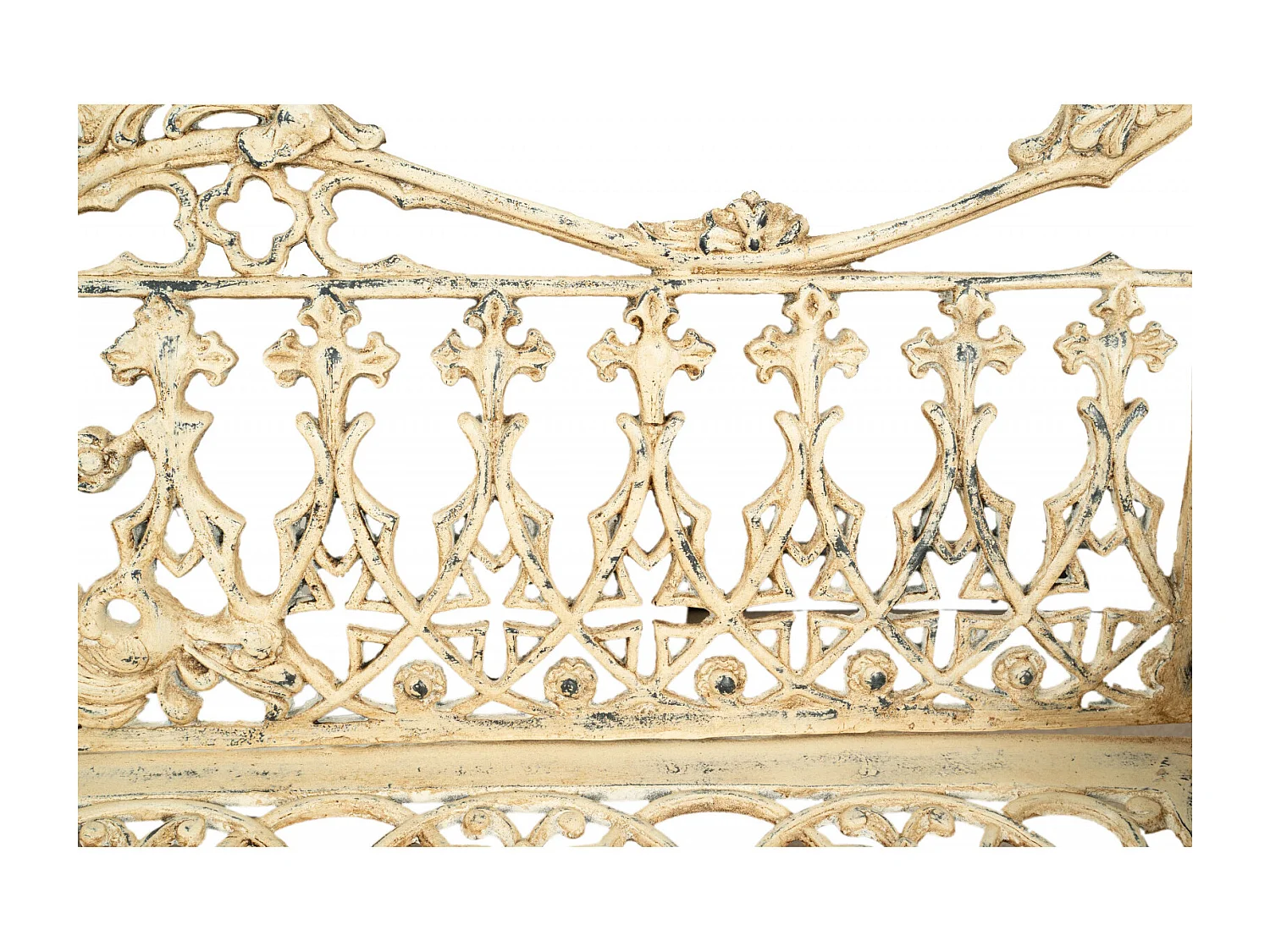 BISCOTTINI Banc – Fer Forgé Finition Antique – Extérieur – Banc de Jardin - Chaise ou Banc en Métal - Balcon - Terrasse –   180 x 65 x 100 cm.