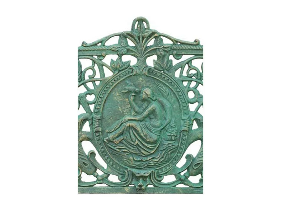 BISCOTTINI Banc – Fer Forgé Finition Vert Antique – Extérieur – Banc de Jardin - Chaise ou Banc en Métal - Balcon - Terrasse – 105x43x90 cm