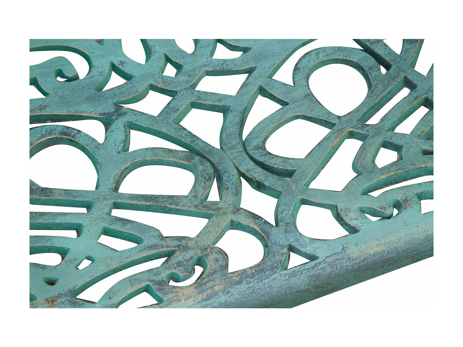 BISCOTTINI Banc – Fer Forgé Finition Vert Antique – Extérieur – Banc de Jardin - Chaise ou Banc en Métal - Balcon - Terrasse – 105x43x90 cm