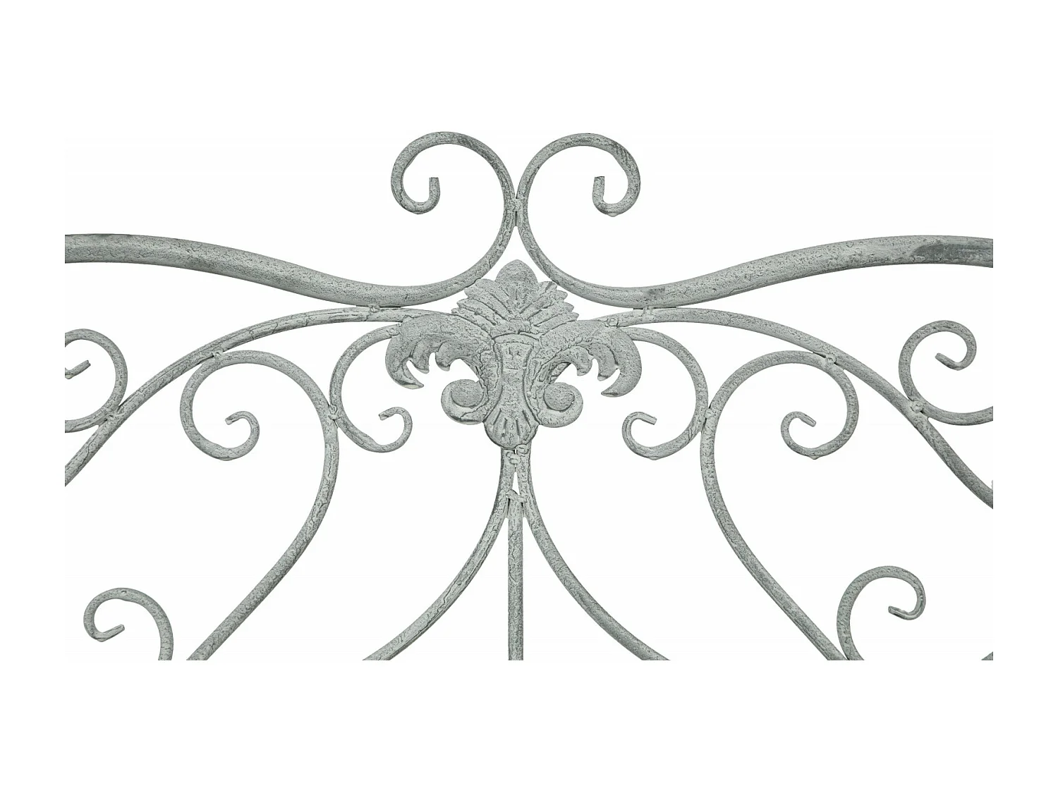 BISCOTTINI Banc – Fer Forgé Finition Argent Antique – Extérieur – Banc de Jardin - Chaise ou Banc en Métal - Balcon - Terrasse – 133 x 47 x 90 cm