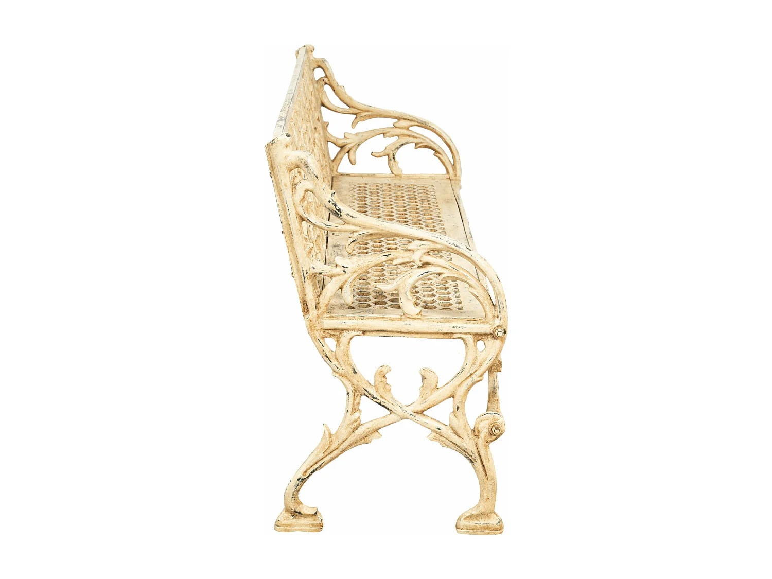 BISCOTTINI Banc – Fer Forgé Finition Antique – Extérieur – Banc de Jardin - Chaise ou Banc en Métal - Balcon - Terrasse – 130 x 47 x 79 cm