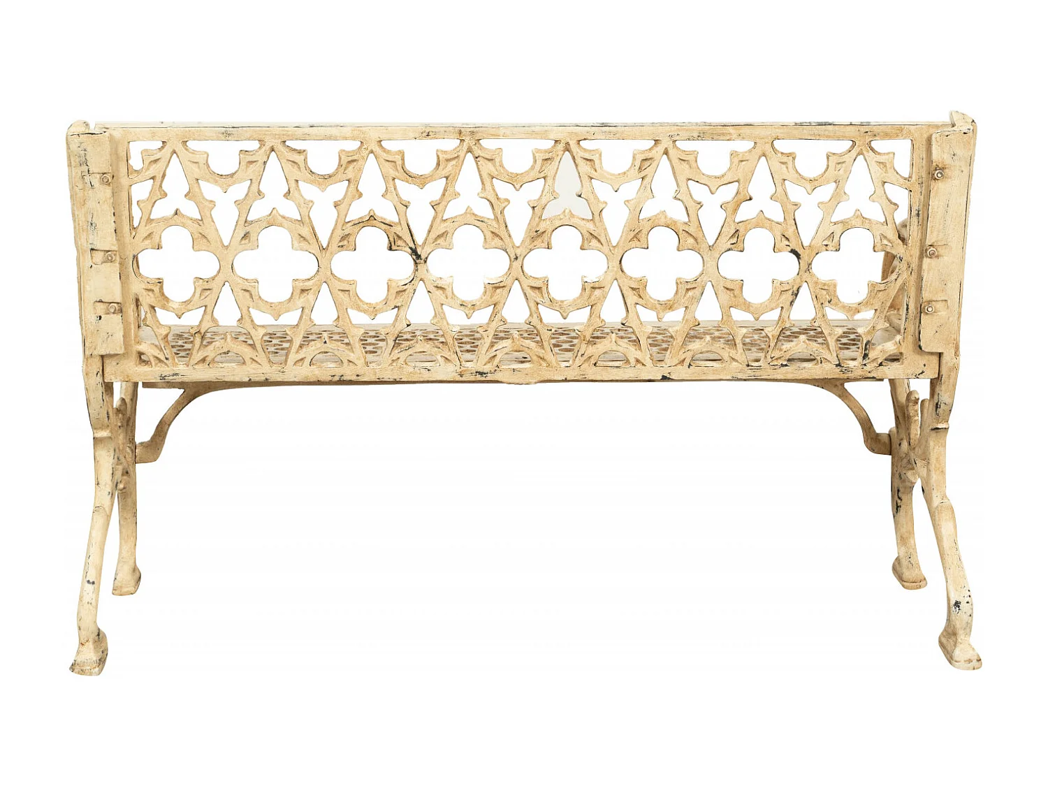 BISCOTTINI Banc – Fer Forgé Finition Antique – Extérieur – Banc de Jardin - Chaise ou Banc en Métal - Balcon - Terrasse – 130 x 47 x 79 cm