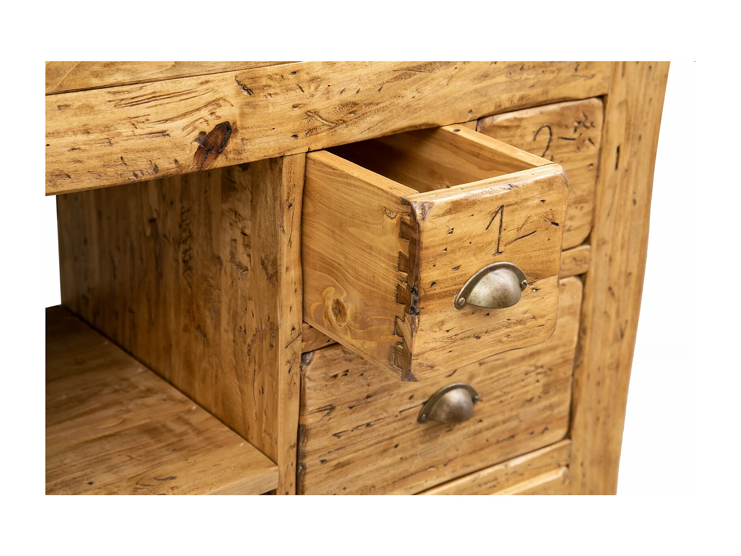 BISCOTTINI - Table - Bois de tilleul massif finition naturelle - Table de salle à manger - Table de jardin - Table basse - Table de cuisine - 119x63x90 cm