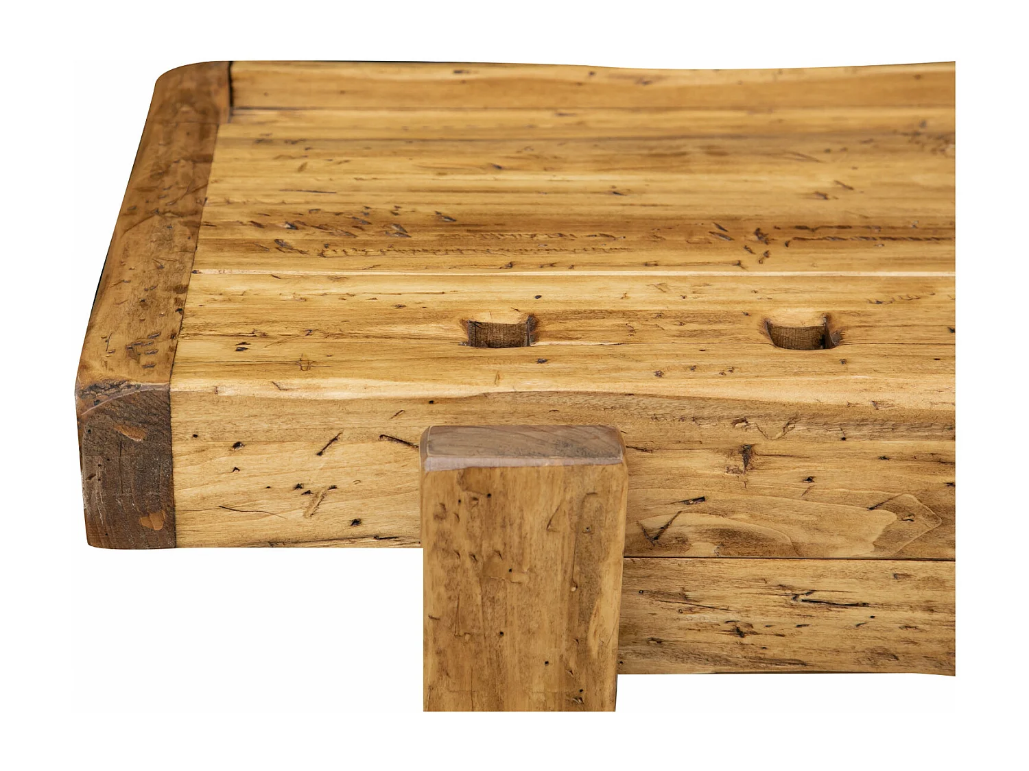 BISCOTTINI - Table - Bois de tilleul massif finition naturelle - Table de salle à manger - Table de jardin - Table basse - Table de cuisine - 119x63x90 cm