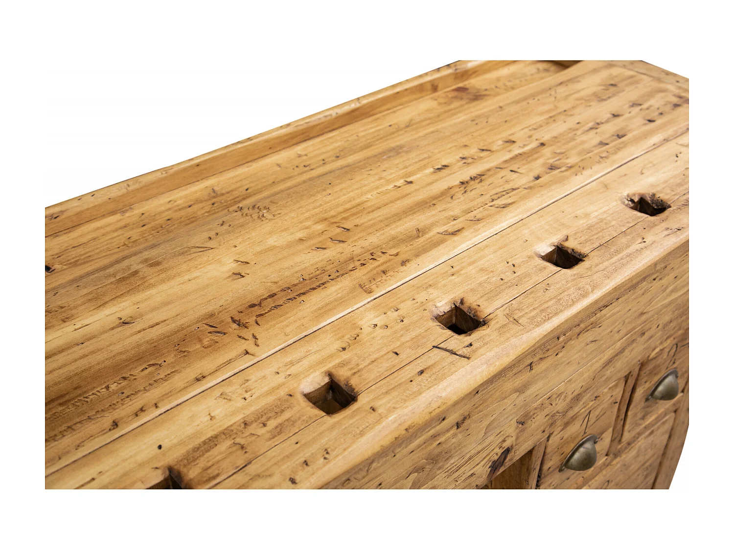 BISCOTTINI - Table - Bois de tilleul massif finition naturelle - Table de salle à manger - Table de jardin - Table basse - Table de cuisine - 119x63x90 cm