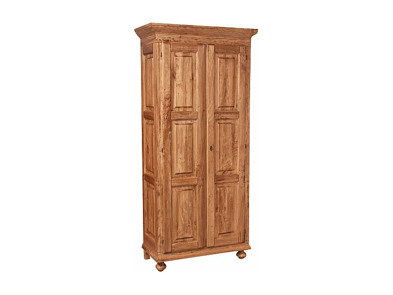 BISCOTTINI - Armoire - Bois massif finition antique naturelle - Armoire de rangement - Garde-robe et dressing - Armoire de jardin - Armoire vintage - 100x50x210 cm