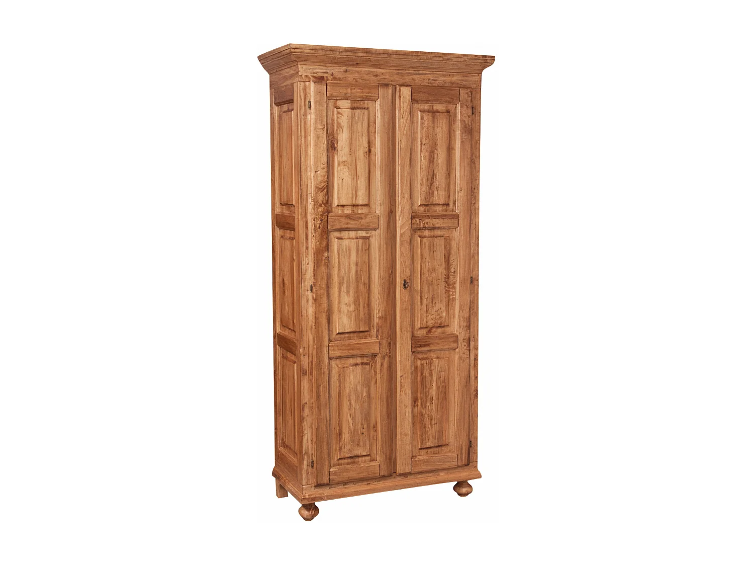 BISCOTTINI - Armoire - Bois massif finition antique naturelle - Armoire de rangement - Garde-robe et dressing - Armoire de jardin - Armoire vintage - 100x50x210 cm