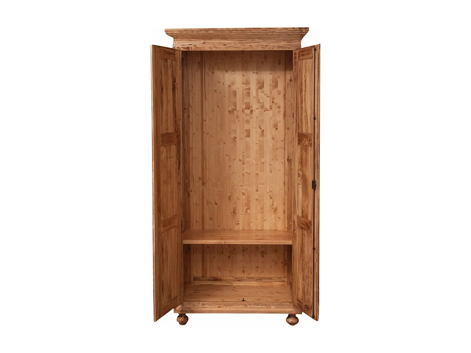 BISCOTTINI - Armoire - Bois massif finition antique naturelle - Armoire de rangement - Garde-robe et dressing - Armoire de jardin - Armoire vintage - 100x50x210 cm