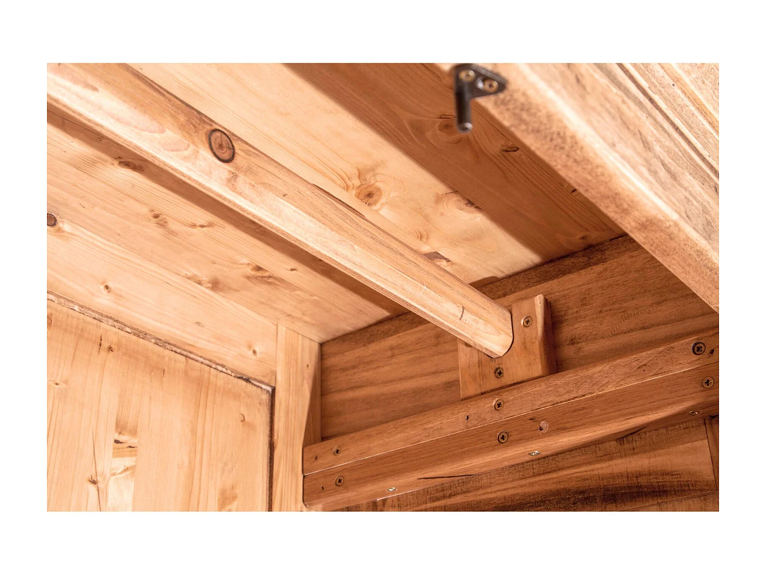 BISCOTTINI - Armoire - Bois massif finition antique naturelle - Armoire de rangement - Garde-robe et dressing - Armoire de jardin - Armoire vintage - 100x50x210 cm