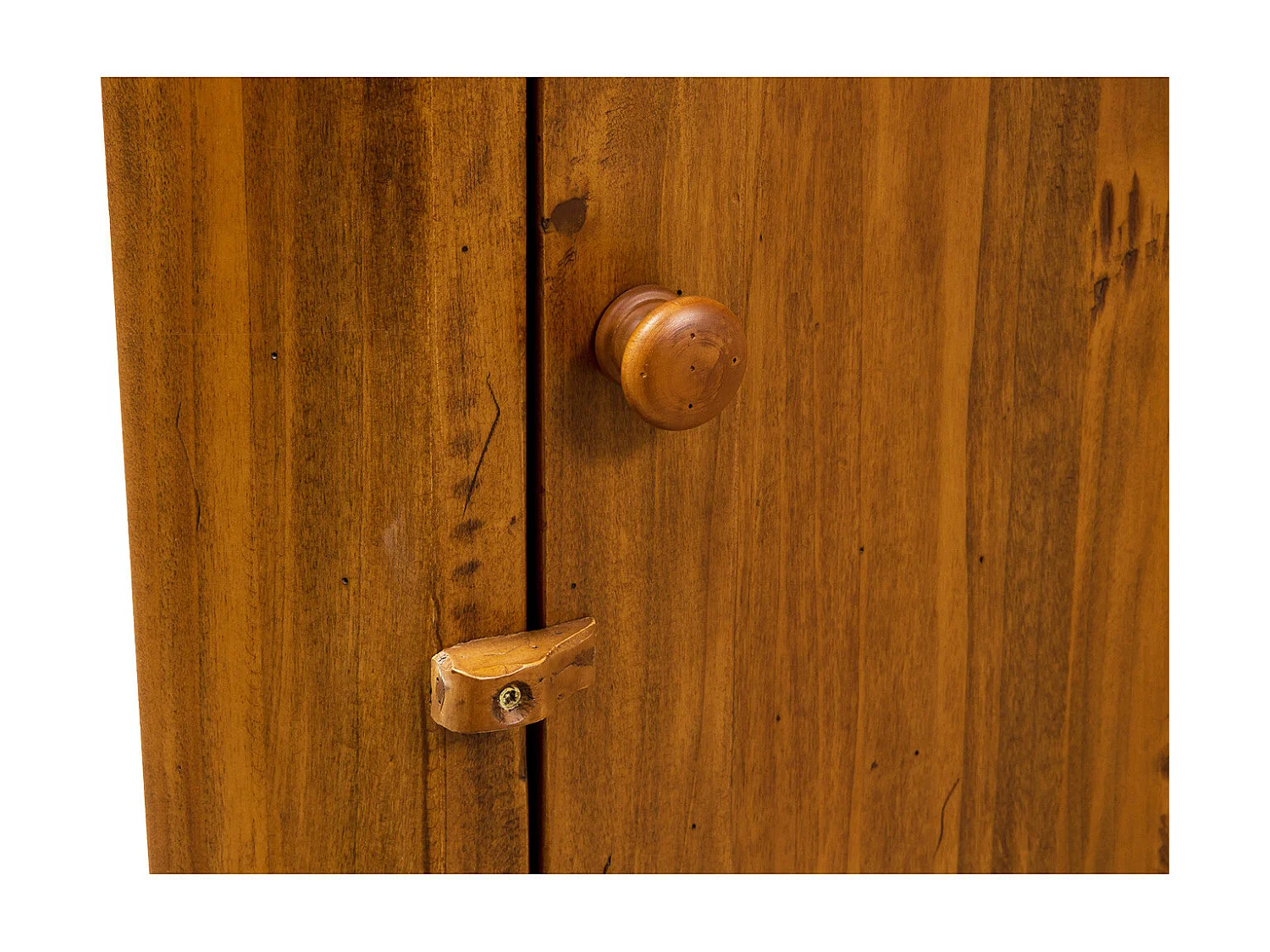 BISCOTTINI - Armoire - Bois massif finition antique naturelle - Armoire de rangement - Garde-robe et dressing - Armoire de jardin - Armoire vintage - 50x50x92 cm