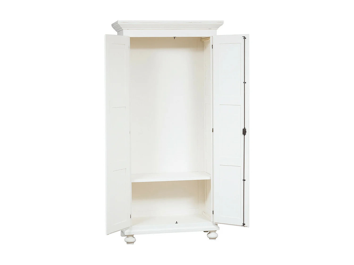 BISCOTTINI - Armoire - Bois massif finition blanc antique - Armoire de rangement - Garde-robe et dressing - Armoire de jardin - Armoire vintage - 100x50x210 cm