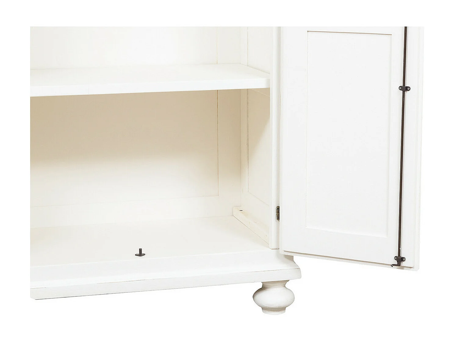 BISCOTTINI - Armoire - Bois massif finition blanc antique - Armoire de rangement - Garde-robe et dressing - Armoire de jardin - Armoire vintage - 100x50x210 cm