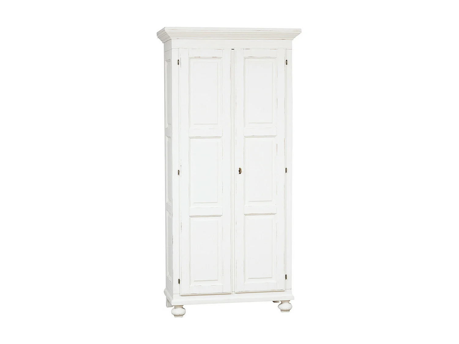 BISCOTTINI - Armoire - Bois massif finition blanc antique - Armoire de rangement - Garde-robe et dressing - Armoire de jardin - Armoire vintage - 100x50x210 cm