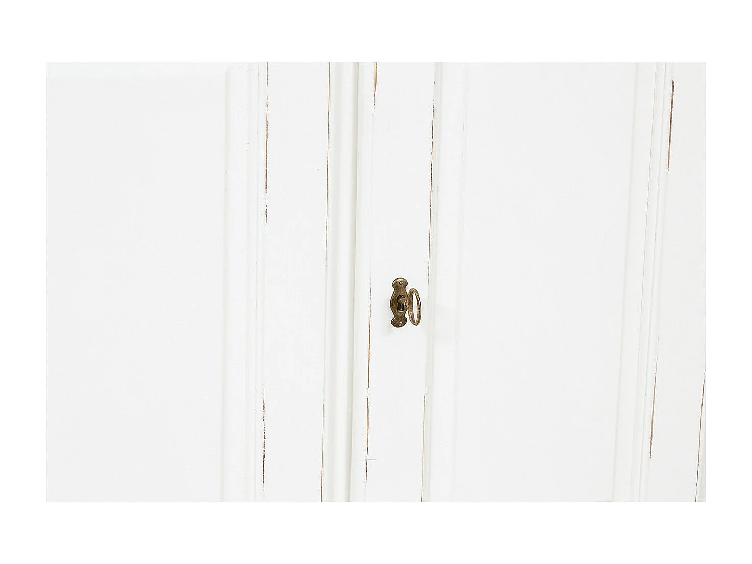 BISCOTTINI - Armoire - Bois massif finition blanc antique - Armoire de rangement - Garde-robe et dressing - Armoire de jardin - Armoire vintage - 100x50x210 cm