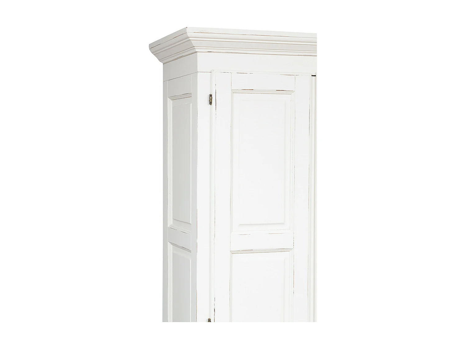 BISCOTTINI - Armoire - Bois massif finition blanc antique - Armoire de rangement - Garde-robe et dressing - Armoire de jardin - Armoire vintage - 100x50x210 cm