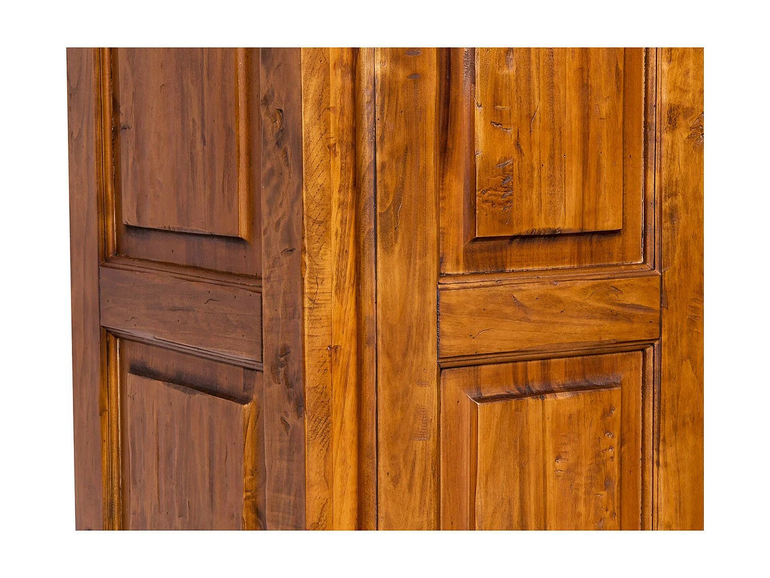 BISCOTTINI - Armoire - Bois massif finition antique naturelle - Armoire de rangement - Garde-robe et dressing - Armoire de jardin - Armoire vintage - 100x50x210 cm