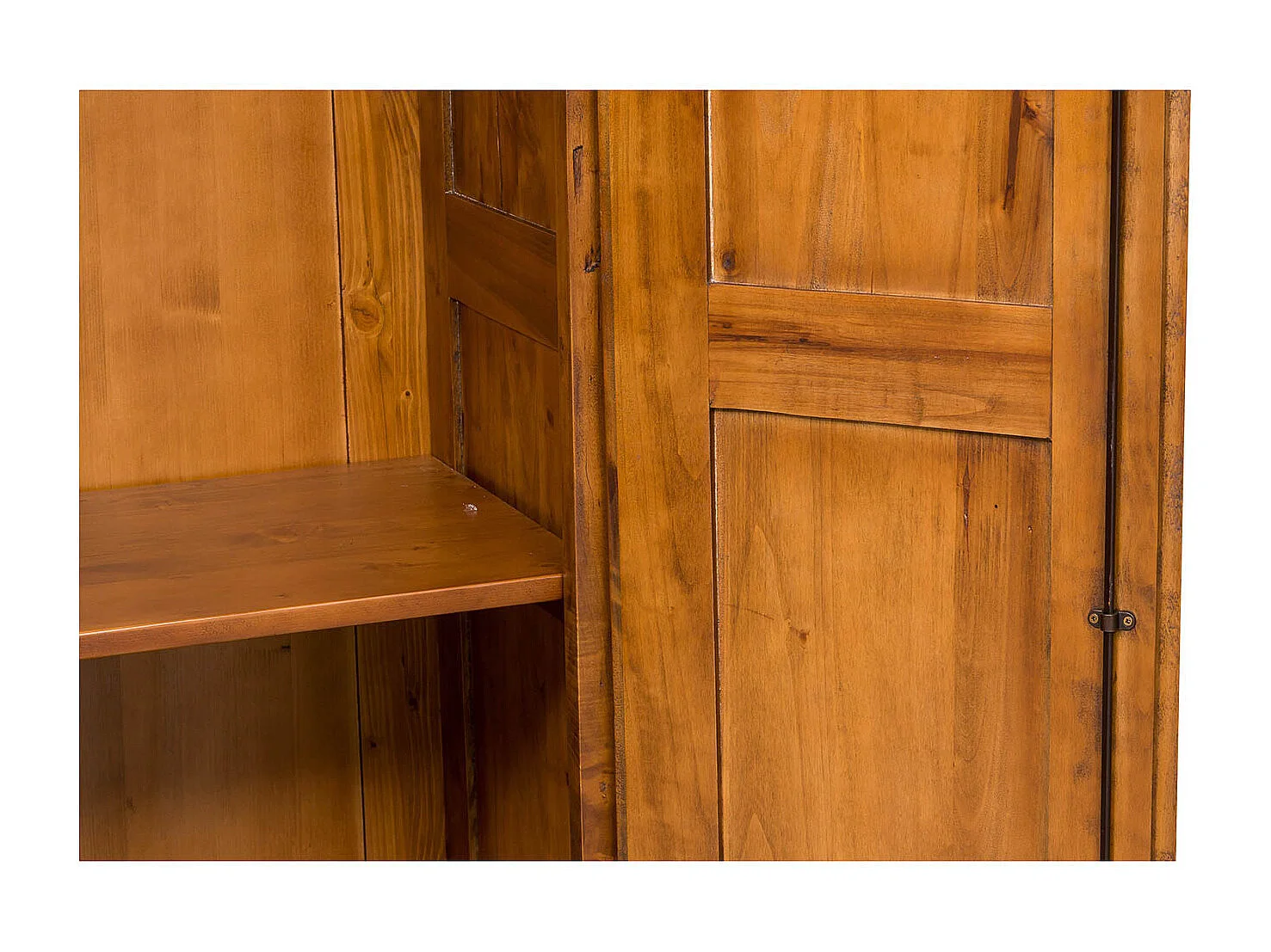 BISCOTTINI - Armoire - Bois massif finition antique naturelle - Armoire de rangement - Garde-robe et dressing - Armoire de jardin - Armoire vintage - 100x50x210 cm