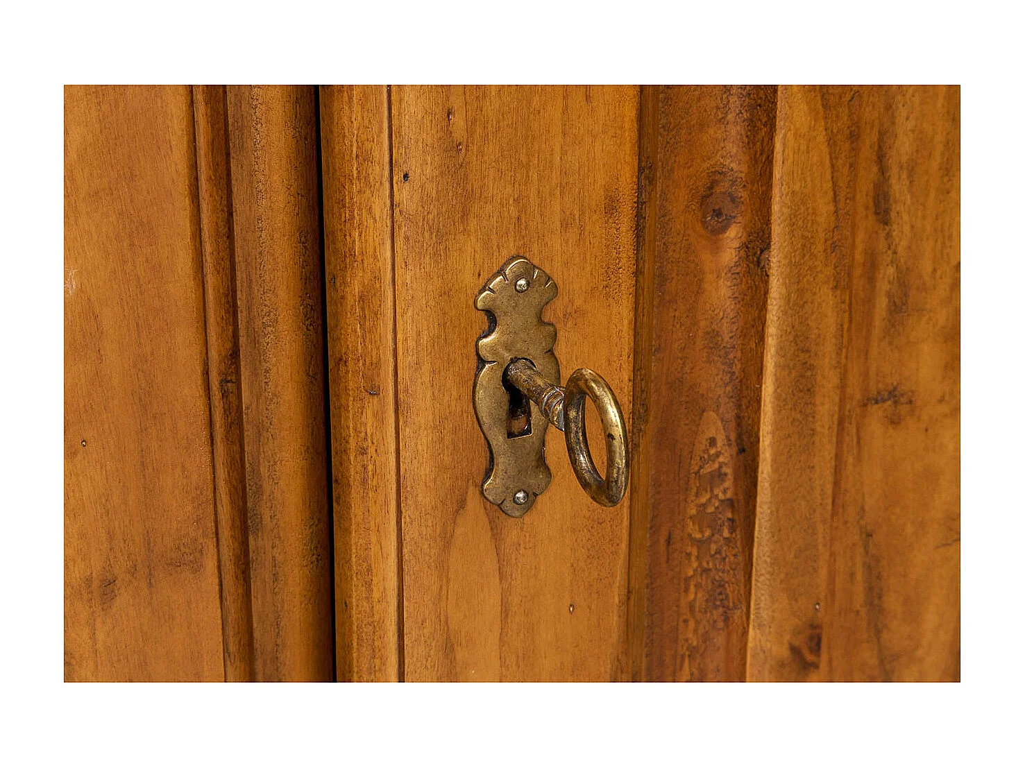 BISCOTTINI - Armoire - Bois massif finition antique naturelle - Armoire de rangement - Garde-robe et dressing - Armoire de jardin - Armoire vintage - 100x50x210 cm