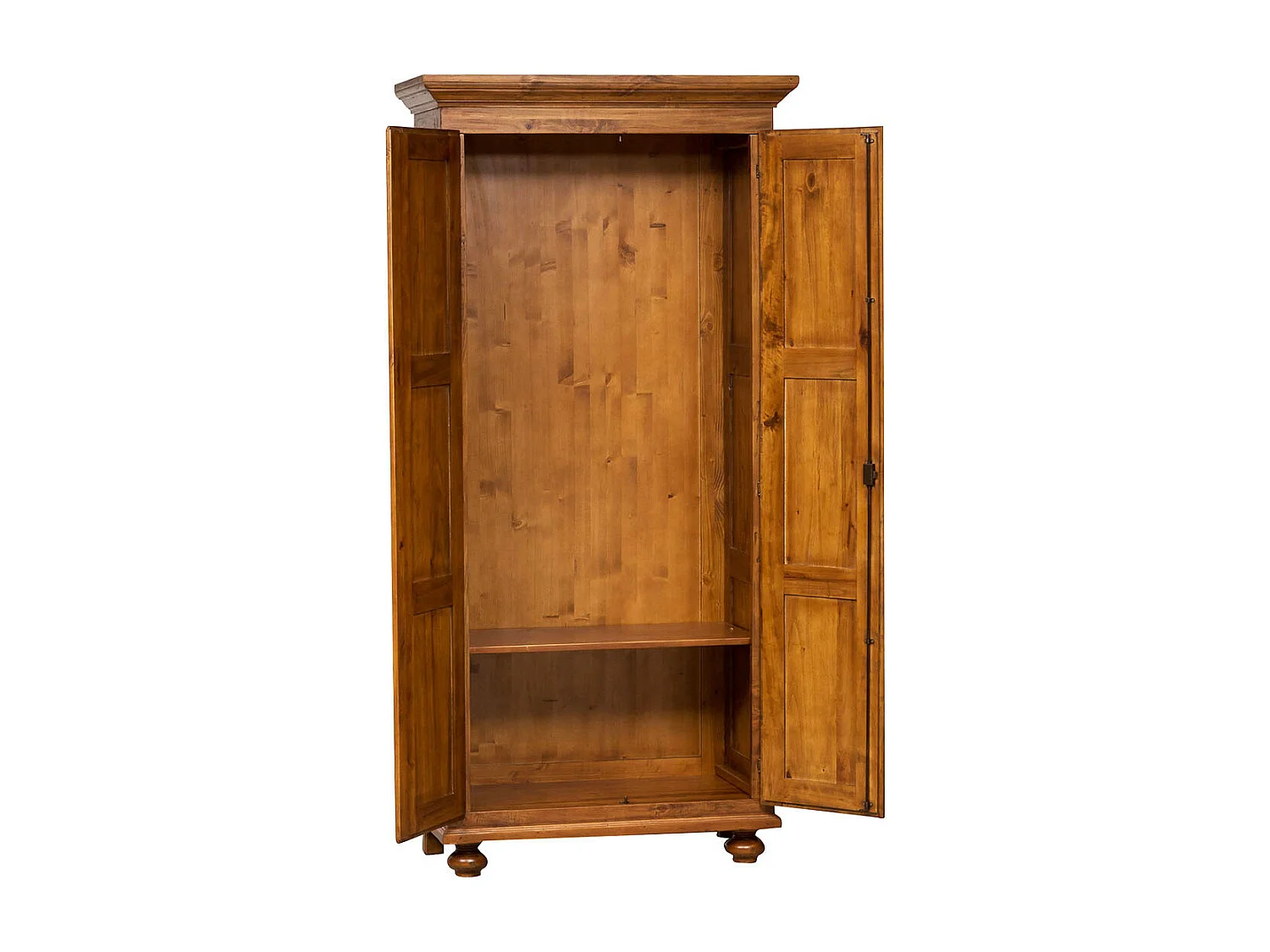 BISCOTTINI - Armoire - Bois massif finition antique naturelle - Armoire de rangement - Garde-robe et dressing - Armoire de jardin - Armoire vintage - 100x50x210 cm