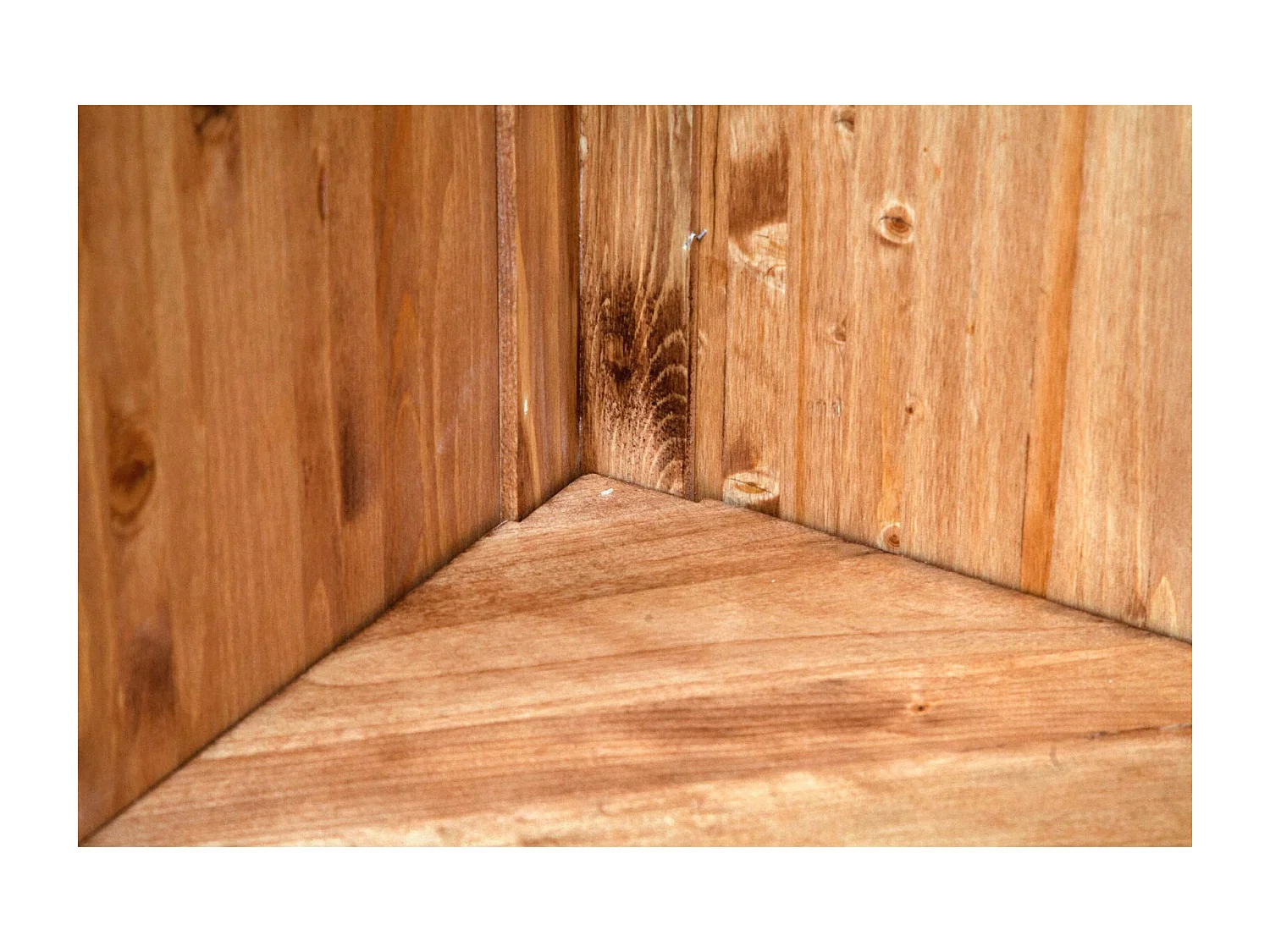 BISCOTTINI - Armoire - Bois massif finition antique naturelle - Armoire de rangement - Garde-robe et dressing - Armoire de jardin - Armoire vintage - 50x50x184 cm