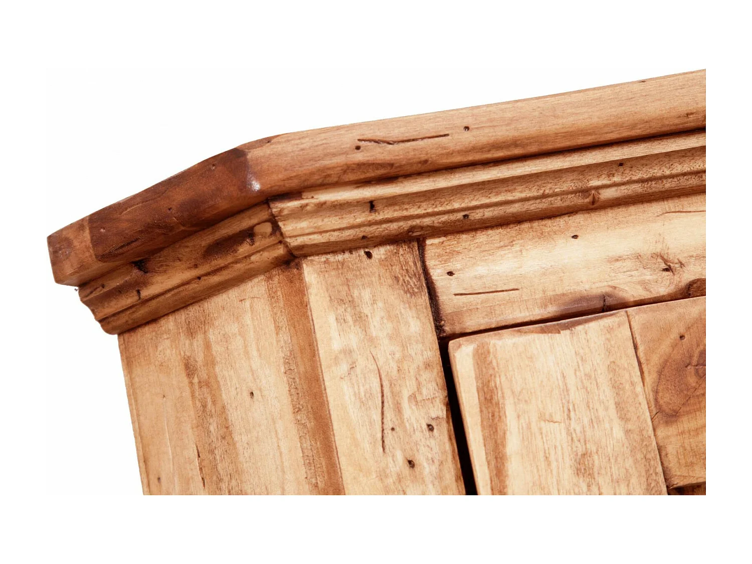 BISCOTTINI - Armoire - Bois massif finition antique naturelle - Armoire de rangement - Garde-robe et dressing - Armoire de jardin - Armoire vintage - 50x50x184 cm