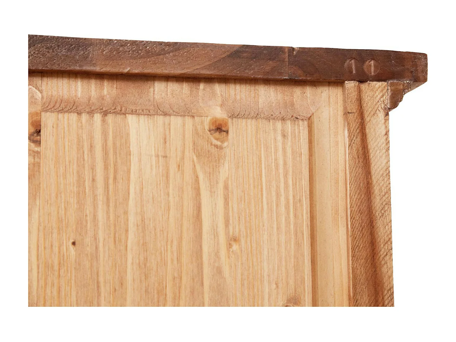 BISCOTTINI - Armoire - Bois massif finition antique naturelle - Armoire de rangement - Garde-robe et dressing - Armoire de jardin - Armoire vintage - 50x50x184 cm