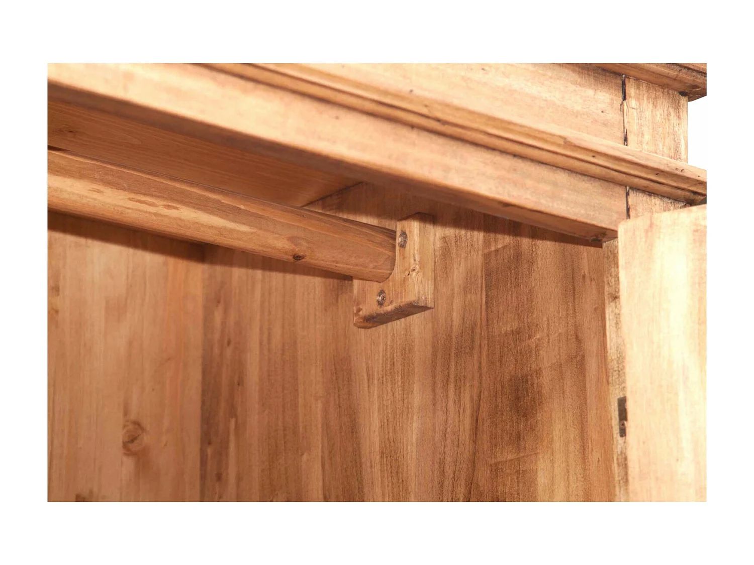 BISCOTTINI - Armoire - Bois massif finition antique naturelle - Armoire de rangement - Garde-robe et dressing - Armoire de jardin - Armoire vintage - 120x59x197 cm