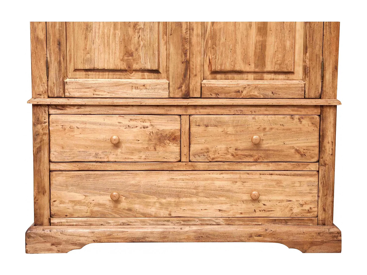 BISCOTTINI - Armoire - Bois massif finition antique naturelle - Armoire de rangement - Garde-robe et dressing - Armoire de jardin - Armoire vintage - 120x59x197 cm