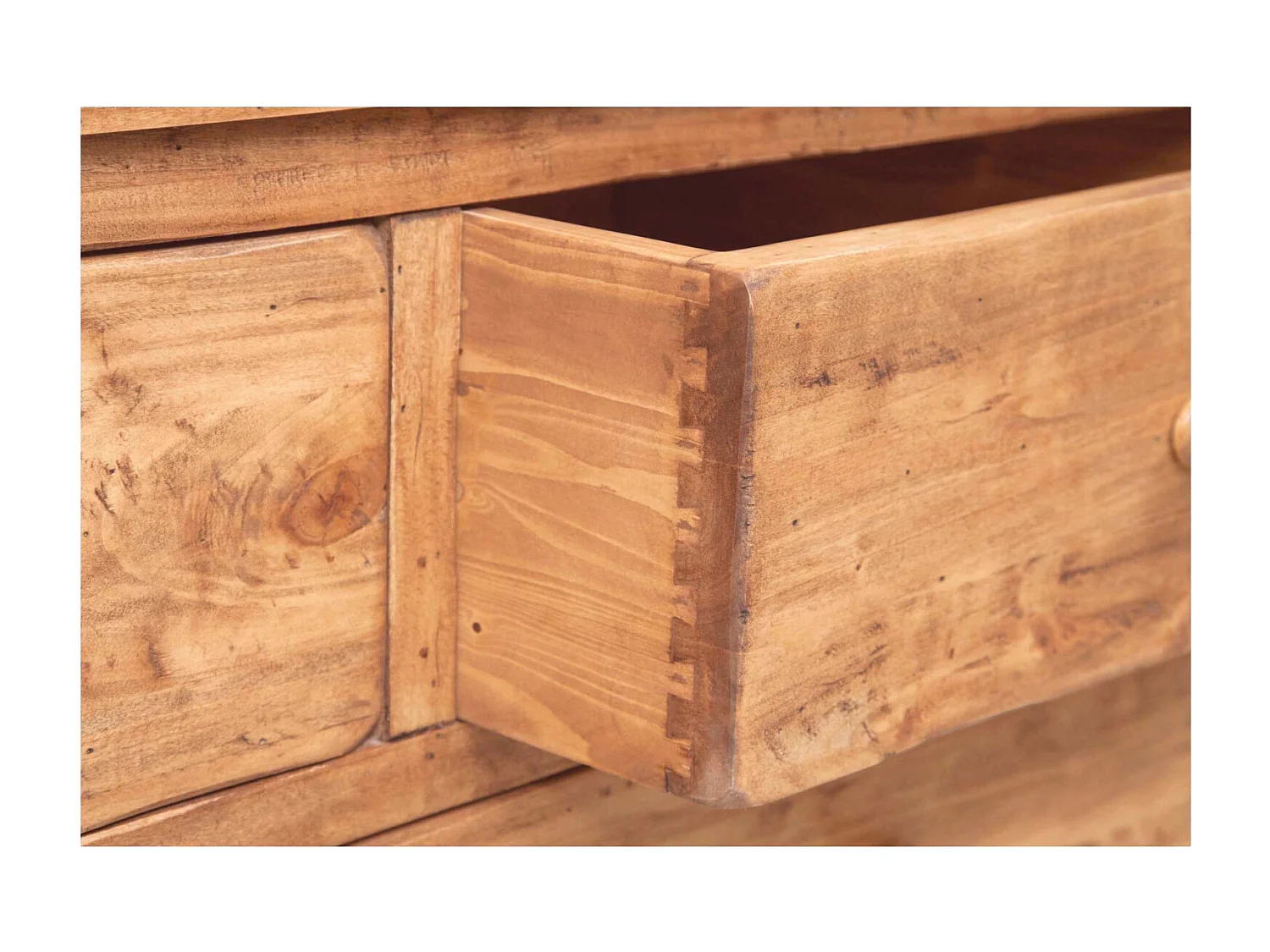 BISCOTTINI - Armoire - Bois massif finition antique naturelle - Armoire de rangement - Garde-robe et dressing - Armoire de jardin - Armoire vintage - 120x59x197 cm