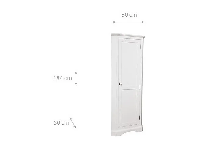 BISCOTTINI - Armoire - Bois massif finition blanc antique - Armoire de rangement - Garde-robe et dressing - Armoire de jardin - Armoire vintage - 50x50x184 cm