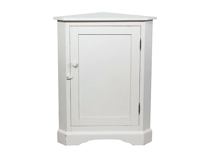 BISCOTTINI - Armoire - Bois massif finition blanc antique - Armoire de rangement - Garde-robe et dressing - Armoire de jardin - Armoire vintage - 50x50x92 cm